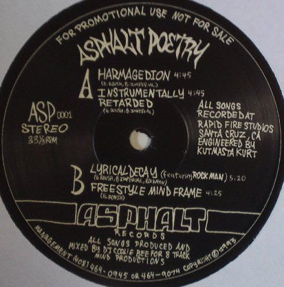 Asphalt Poetry : Harmagedion(12", EP, Ltd, Num, Promo, RP)