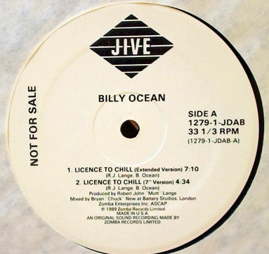 Billy Ocean : Licence To Chill (12", Promo)