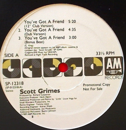 Scott Grimes : You've Got A Friend (12", Promo)