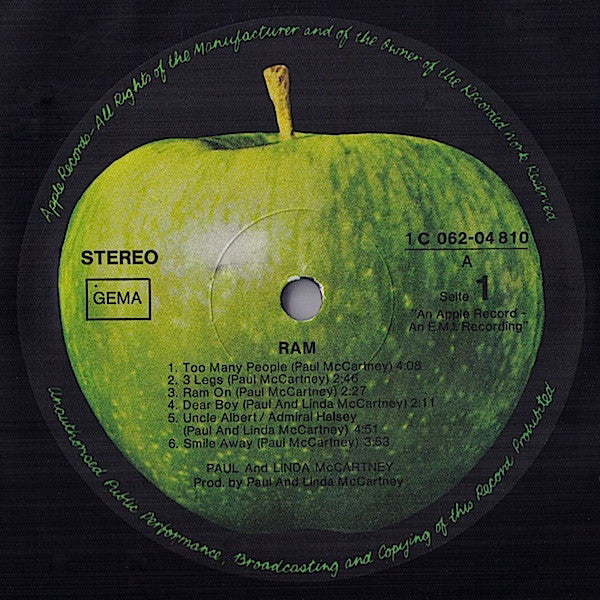 Paul And Linda McCartney* : Ram (LP, Album, Gat)