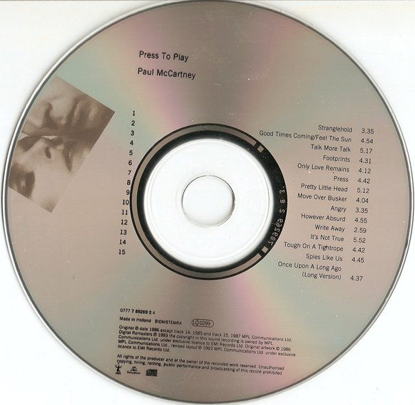 Paul McCartney : Press To Play (CD, Album, RE, RM)