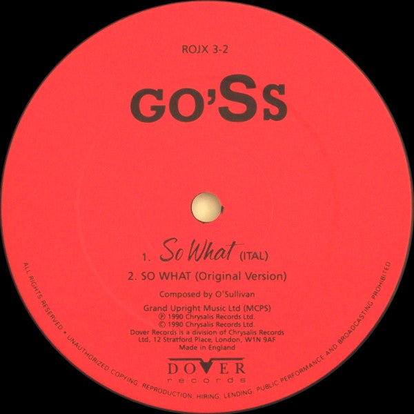 Go'Ss* : So What (E'-Allora) (12")
