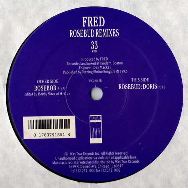 Fred* : Rosebud Remixes (12")