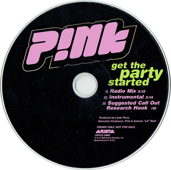 P!nk : Get The Party Started (CD, Single, Promo)