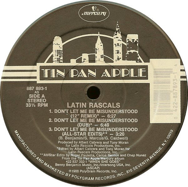Latin Rascals* : Don't Let Me Be Misunderstood (12", Single)