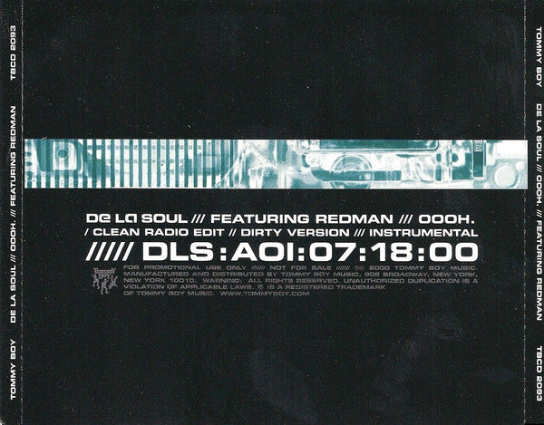 De La Soul Featuring Redman : Oooh. (CD, Single, Promo)