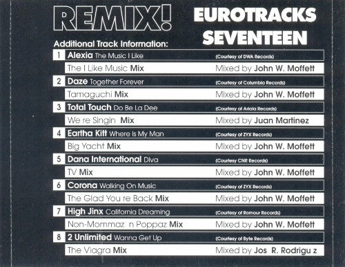 Various : Remix! Eurotracks Seventeen (CDr, Promo)