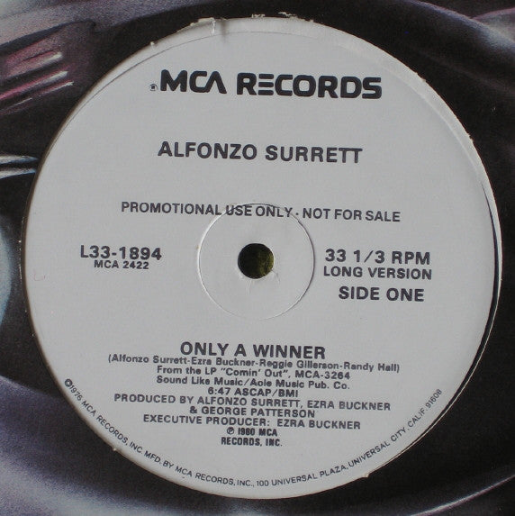 Alfonzo Surrett* : Only A Winner (12", Promo)