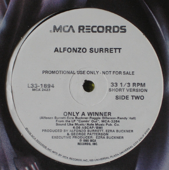 Alfonzo Surrett* : Only A Winner (12", Promo)