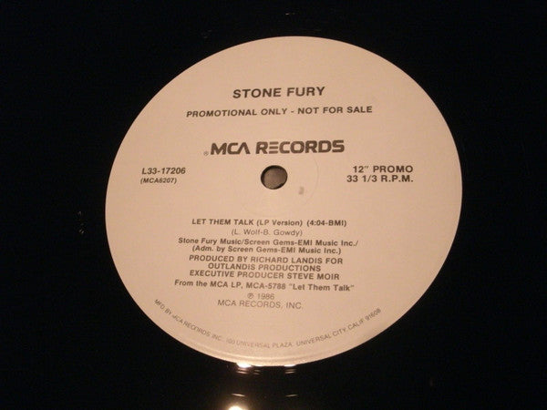 Stone Fury : Let Them Talk (12", Promo)