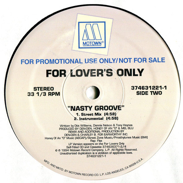 For Lover's Only* : Nasty Groove (12", Promo)