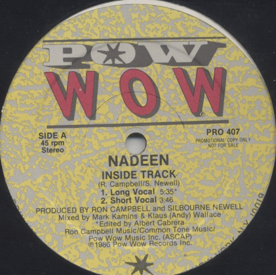 Nadeen : Inside Track (12", Promo)