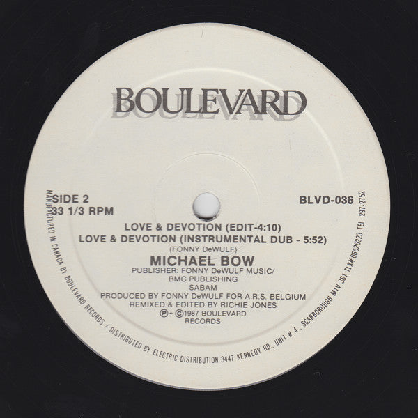 Michael Bow : Love & Devotion (12")