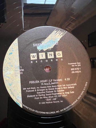 Sharon Bryant : Foolish Heart (12", Promo)