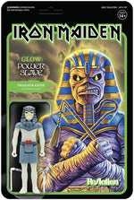 Figura de reacción Super 7 Iron Maiden Powerslave que brilla en la oscuridad
