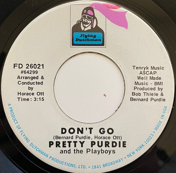 Pretty Purdie And The Playboys : Song For Aretha / Don't Go (7", Single)