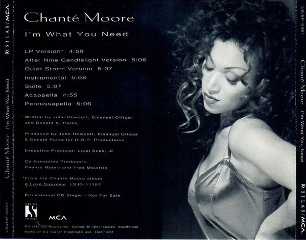 Chanté Moore : I'm What You Need (CD, Single, Promo)