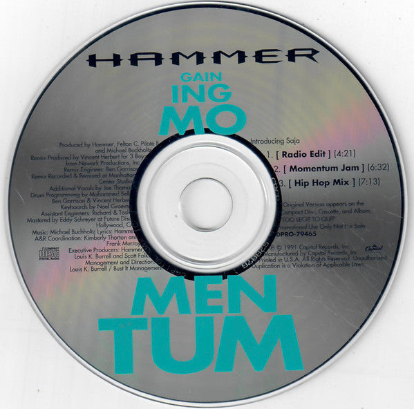 Hammer* : Gaining Momentum (CD, Single, Promo)