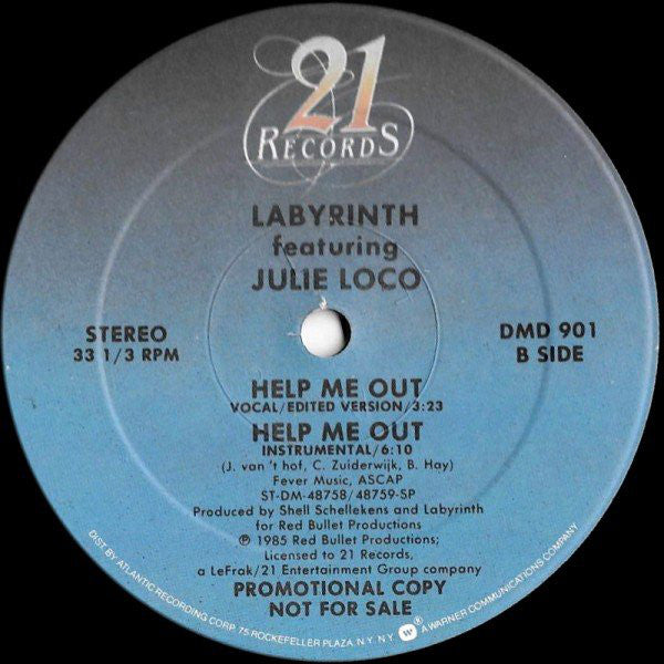Labyrinth (4) Featuring Julie Loco* : Help Me Out (12", Maxi, Promo, Spe)