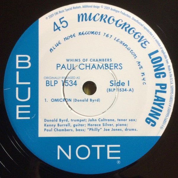 Paul Chambers Sextet : Whims Of Chambers (2x12", Album, Mono, Ltd, Num, RE, RM)