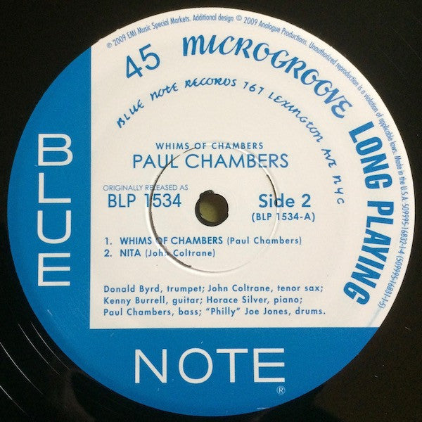 Paul Chambers Sextet : Whims Of Chambers (2x12", Album, Mono, Ltd, Num, RE, RM)
