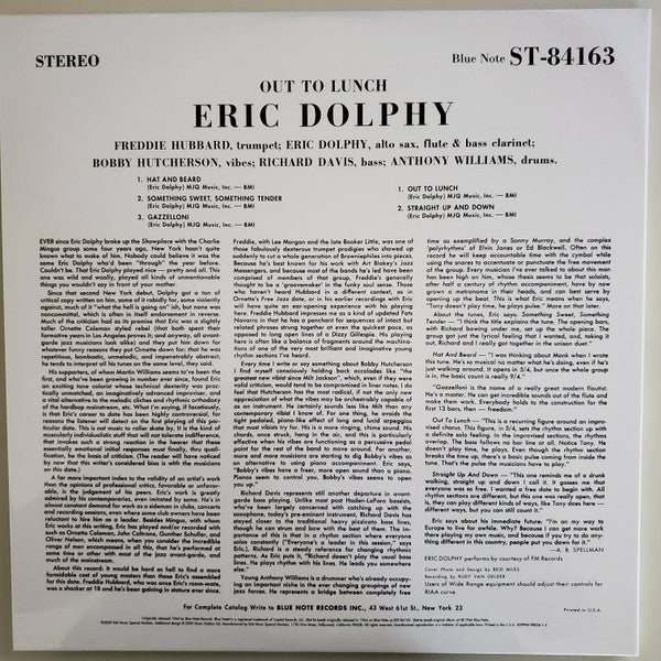 Eric Dolphy : Out To Lunch! (2x12", Album, Ltd, RE, RM)