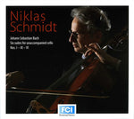 the album cover for Niklas Schmidt - Suites for Cello 1 3 & 6