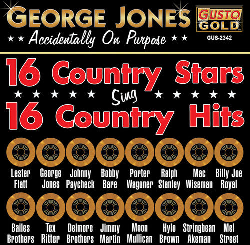 the album cover for George Jones & Friends - 16 Country Stars Sing 16 Country Hits