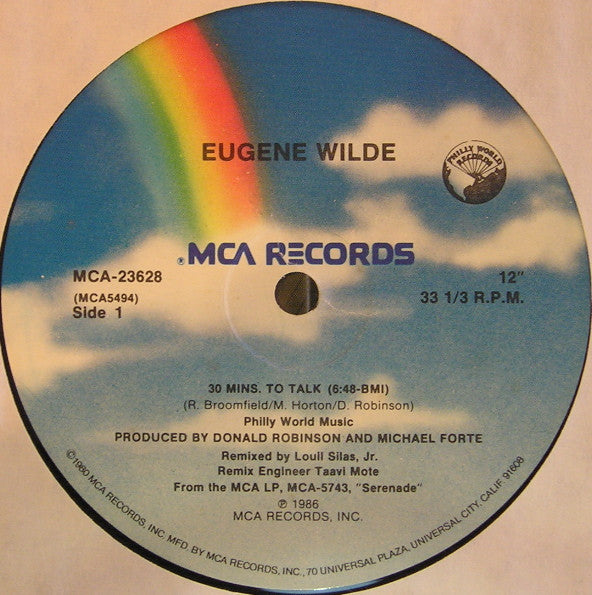 Eugene Wilde : 30 Mins. To Talk (12", Single, Pin)