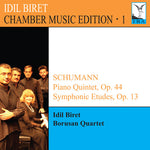 the album cover for Schumann / Biret / Borusan Qrt - QNT for Pno & STRS Op. 44 & Symphnic Etudes Op. 13