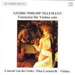 the album cover for Telemann / Carmirelli - Fantasias for Solo Violin