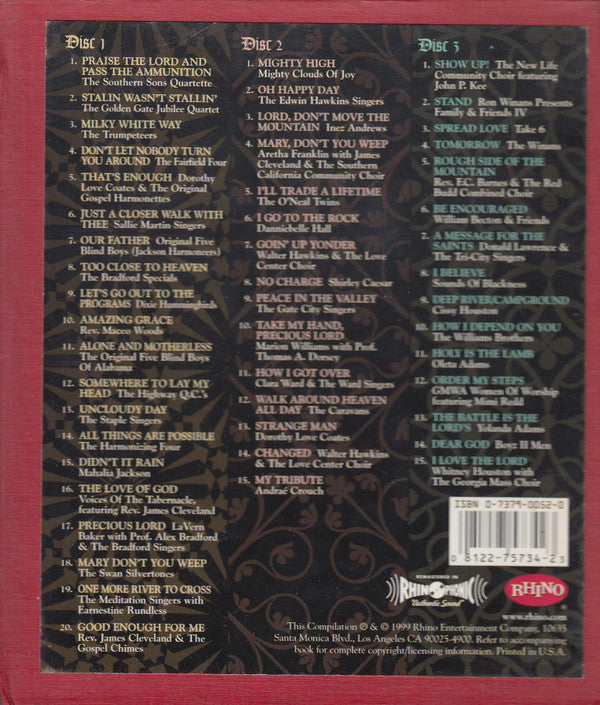 Various : Testify! The Gospel Box (3xCD, Comp, RM + Box)