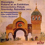 the album cover for Mussorgsky / Stravinsky / Lso / Mackerras - Pictures at An Exhibition / Petrushka