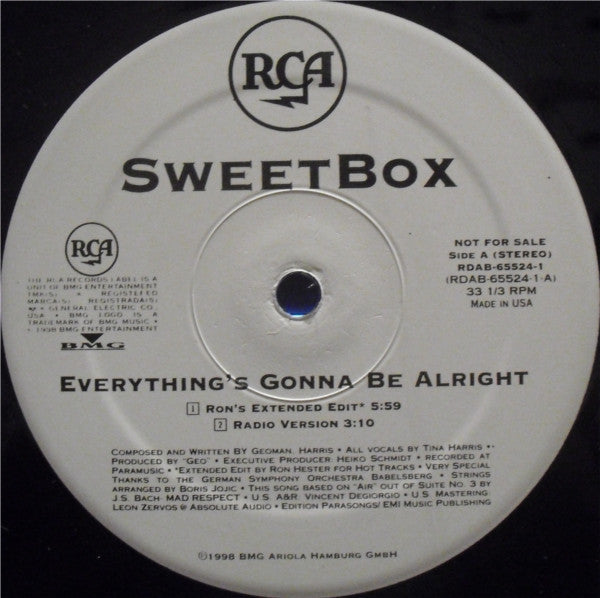 Sweetbox : Everything's Gonna Be Alright (12", Promo)