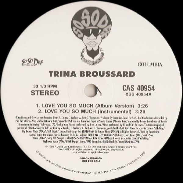 Trina Broussard : Love You So Much (12", Promo)