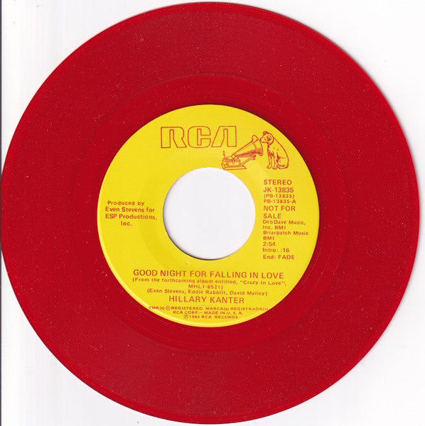 Hillary Kanter : Good Night For Falling In Love (7", Single, Promo, Red)