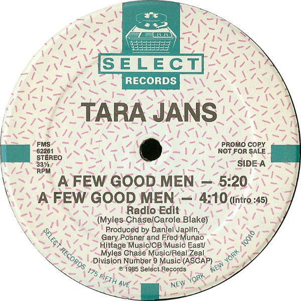 Tara Jans : A Few Good Men (12", Single, Promo)