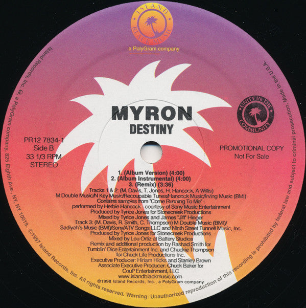 Myron : Destiny (12", Promo)
