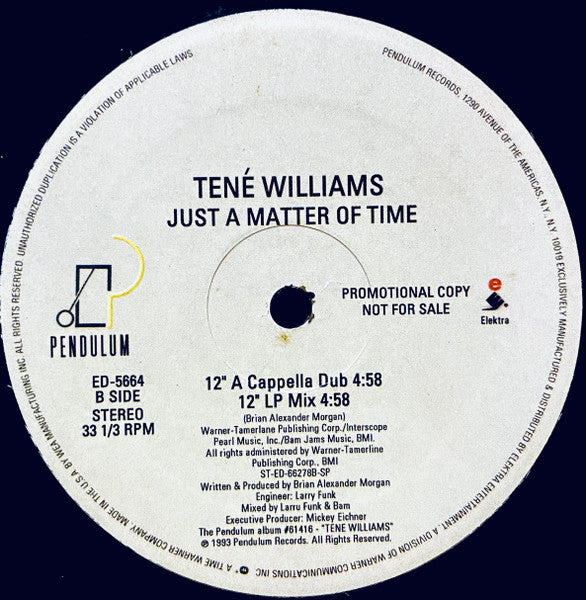 Tené Williams : Just A Matter Of Time (12", Single, Promo, RE)