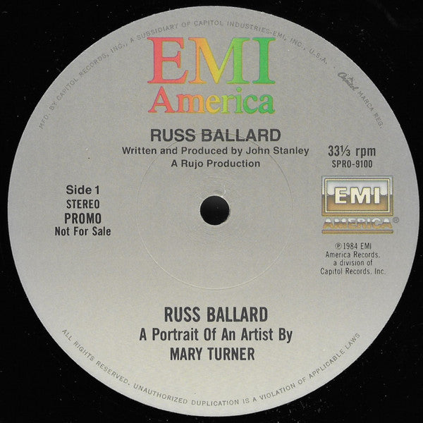 Russ Ballard, Mary Turner (4) : A Portrait Of An Artist By Mary Turner (LP, Promo, Transcription)