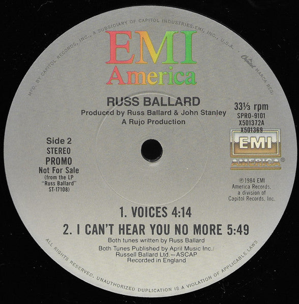 Russ Ballard, Mary Turner (4) : A Portrait Of An Artist By Mary Turner (LP, Promo, Transcription)