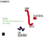the album cover for Cage / Nicholas Isherwood - Aria - Nicholas Isherwood Performs John Cage