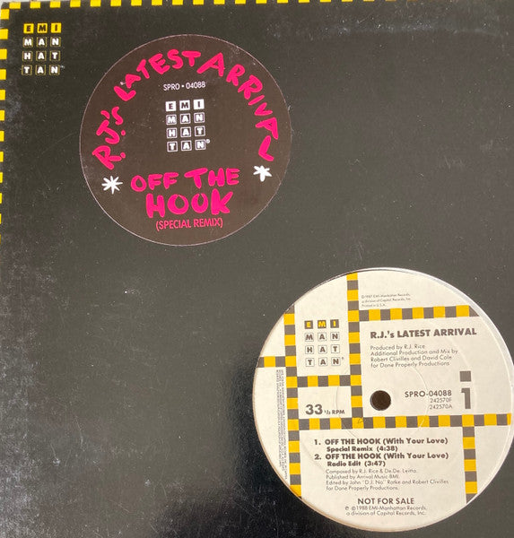 R.J.'s Latest Arrival : Off The Hook (With Your Love) (12", Promo)