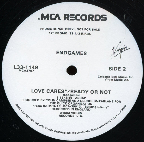 Endgames : Love Cares (12", Single, Promo)
