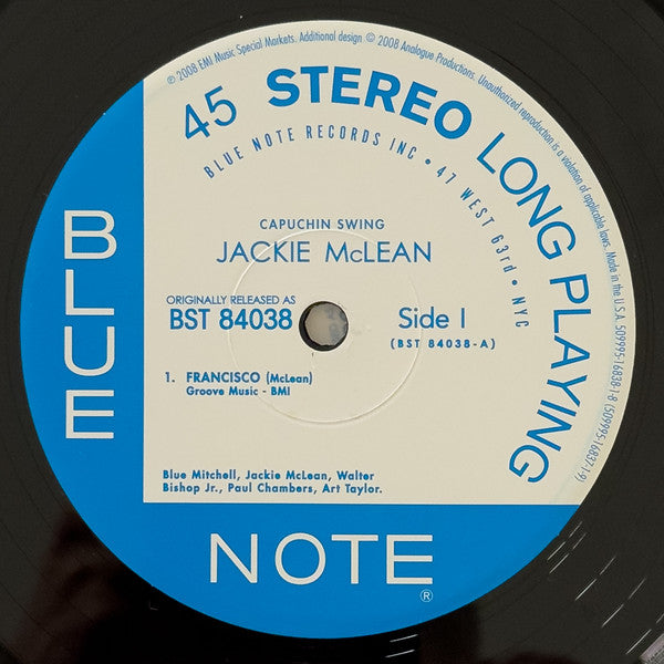 Jackie McLean : Capuchin Swing (2xLP, Album, Ltd, RE, RM)