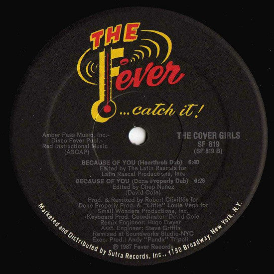 The Cover Girls : Because Of You (12")