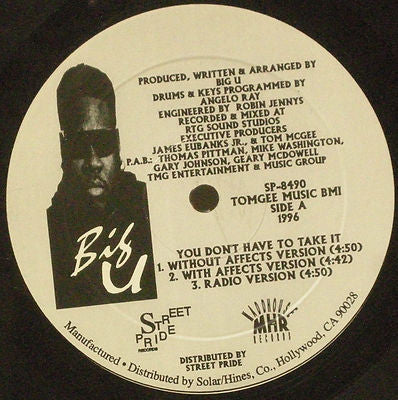 Big U : You Don't Have To Take It (12", Sin)
