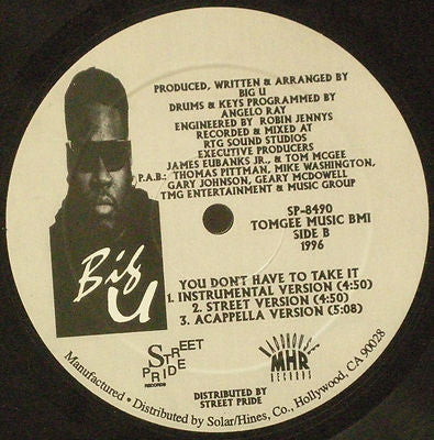 Big U : You Don't Have To Take It (12", Sin)