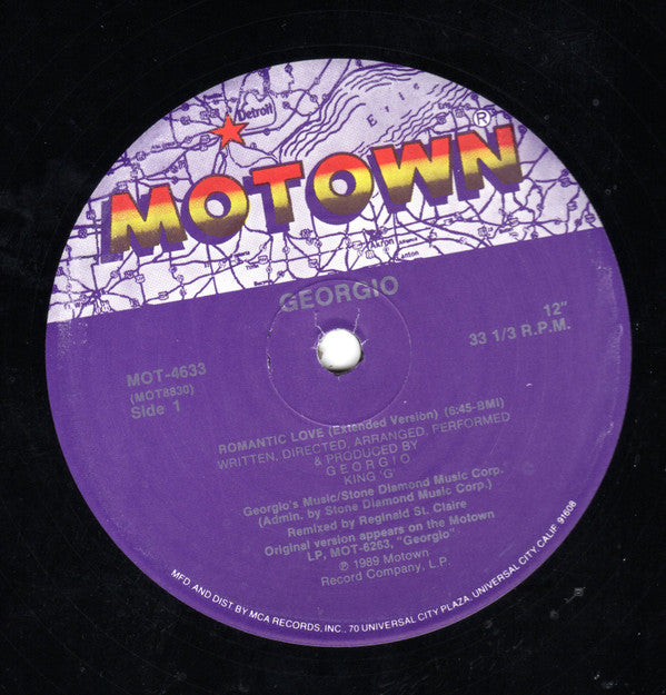 Georgio (2) : Romantic Love (12", Single, Pin)