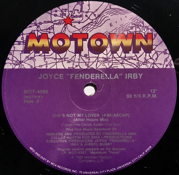 Joyce "Fenderella" Irby : She's Not My Lover (12", Single)
